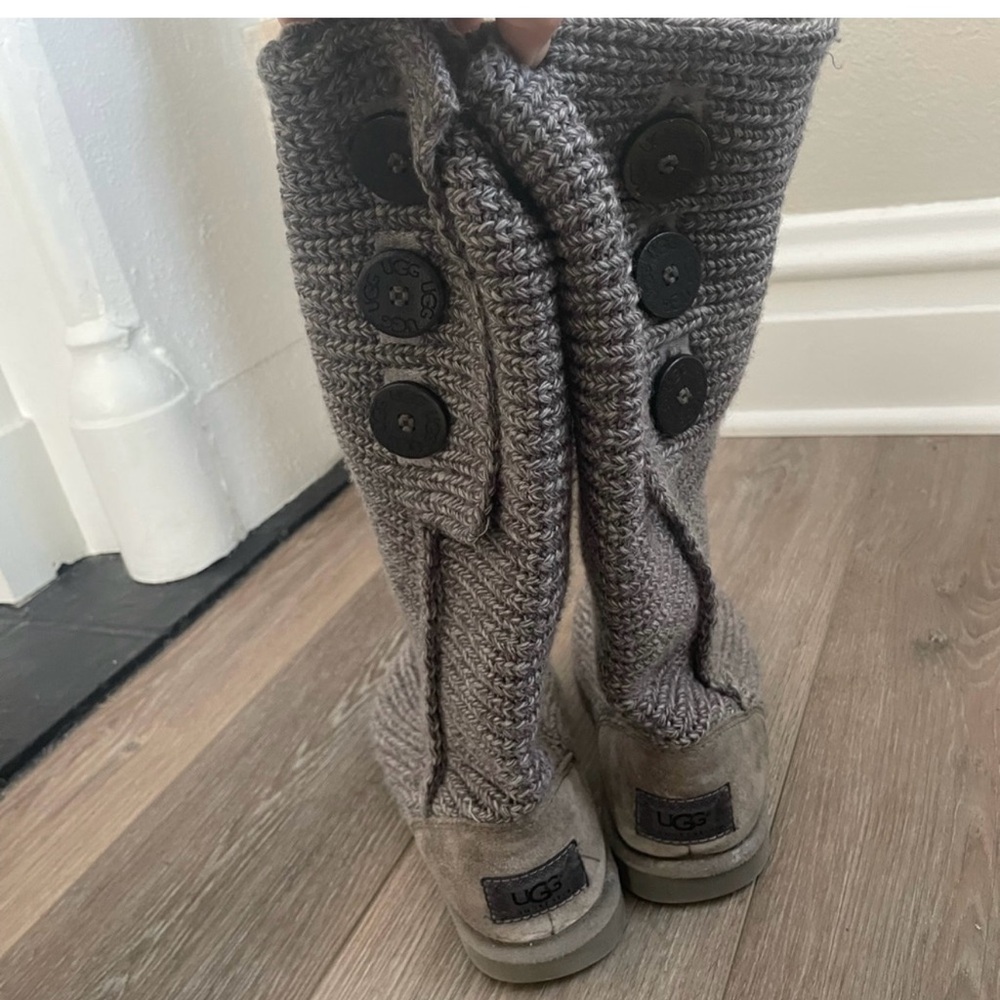 Ugg boots Cozy Gray Knit Button Boots - Picture 8 of 9